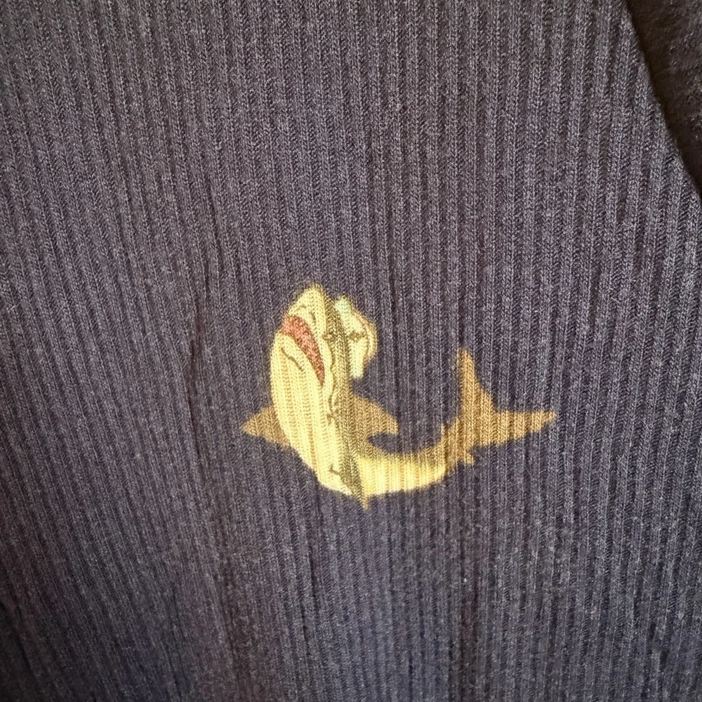 Blue V-Neck Dolphin Print Tunic - Picture 6 of 7